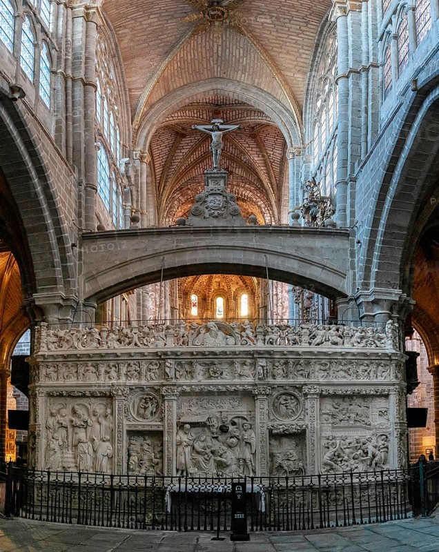 Avila, Spain, 8 April, 2024: view of the retrochoir and central nave of the Avila Cathedral, Europe