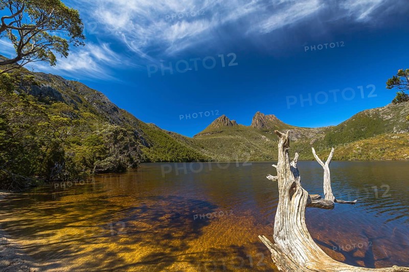 Dove Lake is is an ancient glacial lake near Cradle Mountain in Tasmania, Australia. It lies in the famous tourist and Cradle Mountain and Lake St Clair National Park