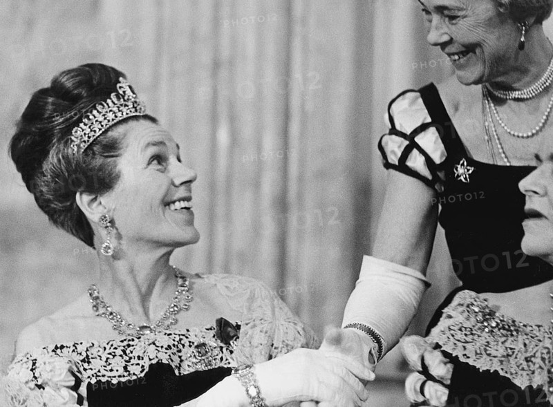 Estelle Bernadotte. Born Estelle Romaine Manville. 1894-1984. She was married to count Folke Bernadotte. Pictured to the left when attending the opening of the swedish parliament 1966