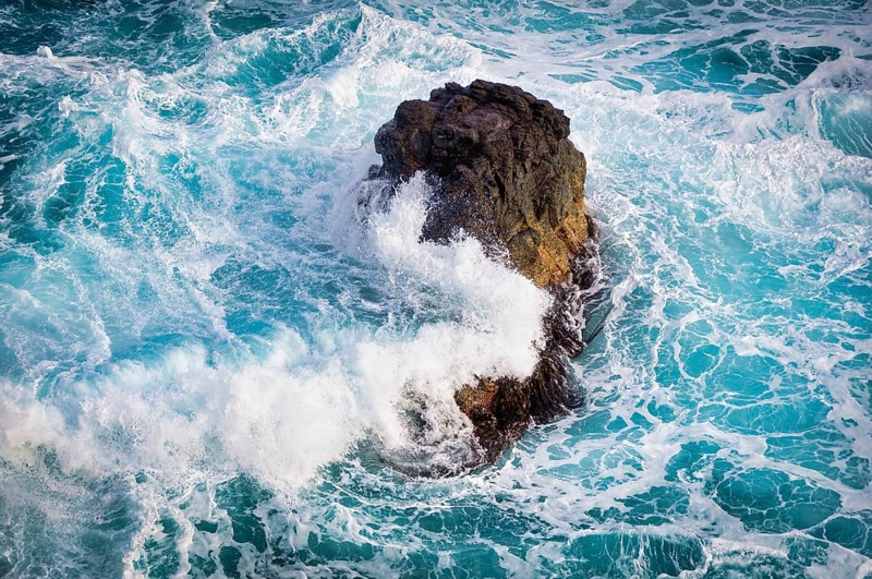 Crushing waves at The Nobbies, Phillip Island, Victoria, Australia, Oceania