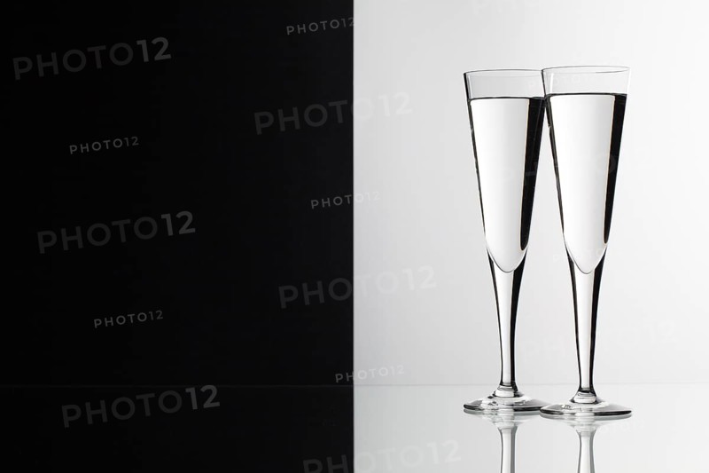Glasses of water on the glass table