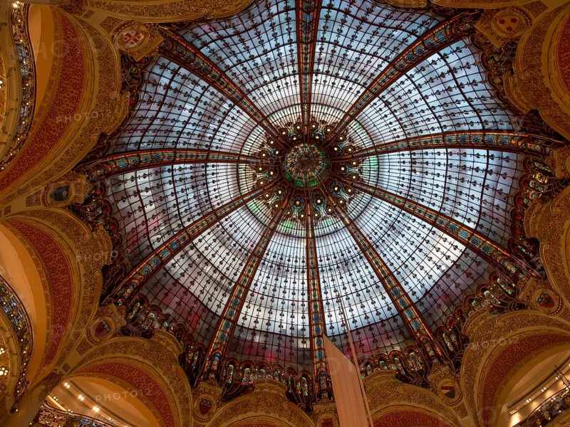 Magnificent dome of a historic building seen from the inside, Paris, France, Europe