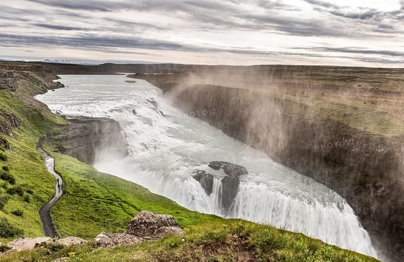 Gullfoss waterfall along the golden circle, western Iceland