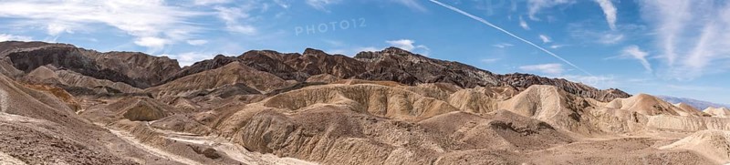 Panoramic view from Twenty Mule Tean Canyon in the Death Valley, USA, North America