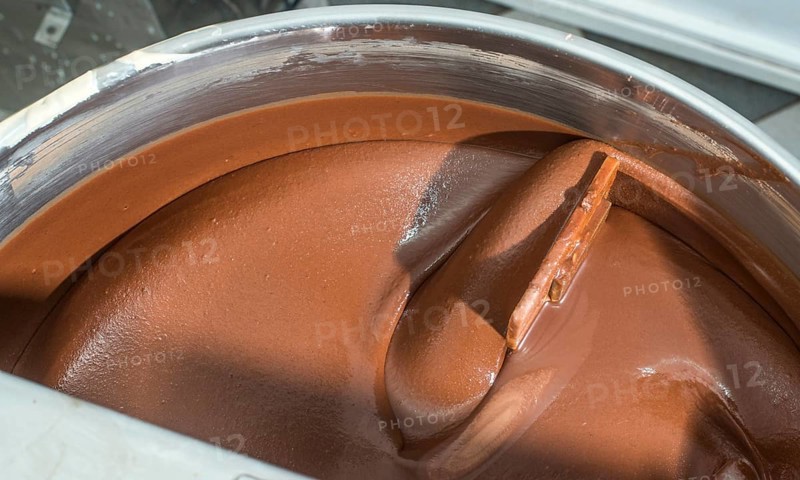 Machine for mixing chocolate. Close up. Bulgaria