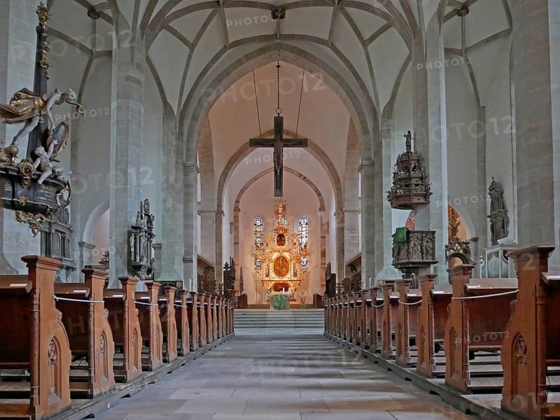 View of the altar in Merseburg Cathedral of St John and St Laurentius. Saxony-Anhalt, Germany, Europe