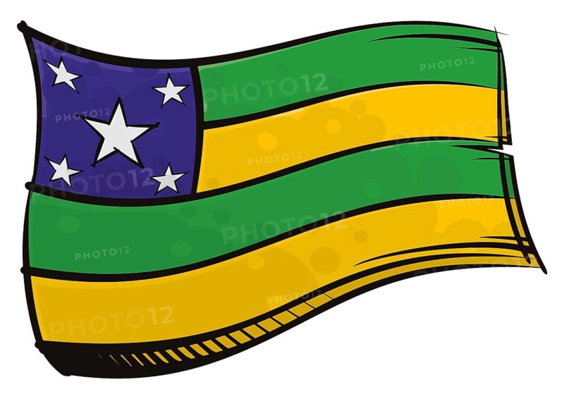 Brazilian state Sergipe national flag created in graffiti paint style