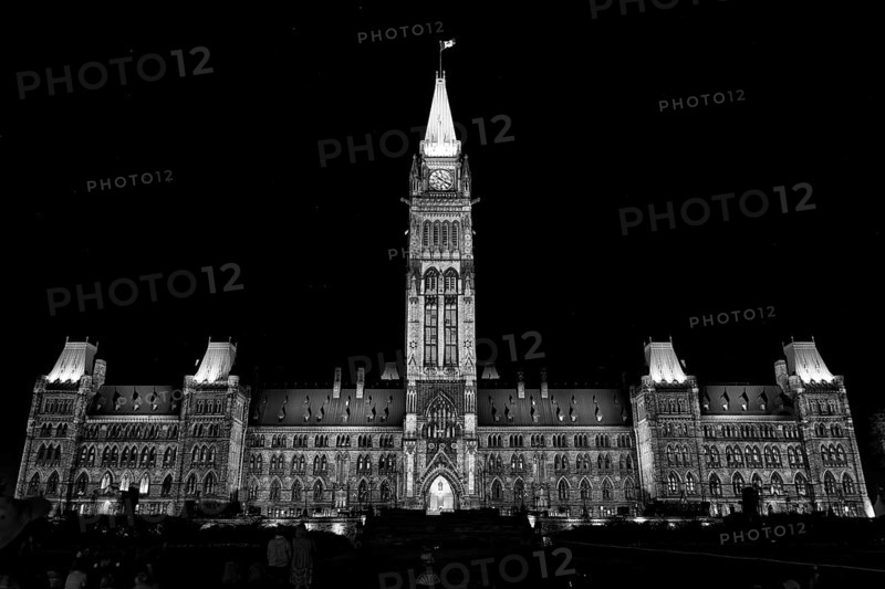 Architecture, Parliament, black and white image, Ottawa, Province of Ontario, Canada, North America