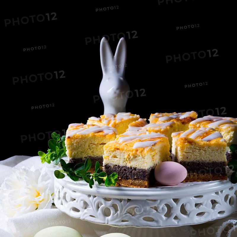 Delicious Easter poppy seed cake with white icing