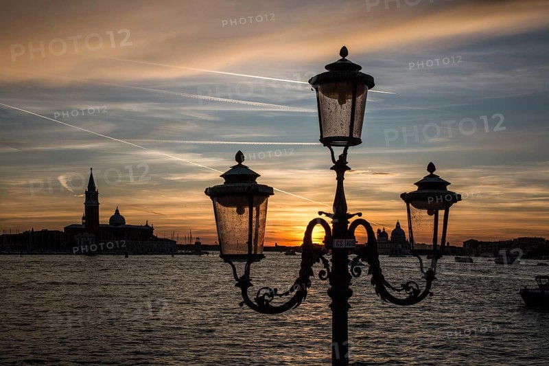 Italy Venice Panorama -73 View westwards across the Canal di San Marco left San Giórgio Maggiore right behind the lantern Santa Maria della Salute