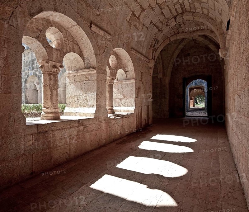 Cistercian monastery founded in 1146, cloister north wing inside to the west