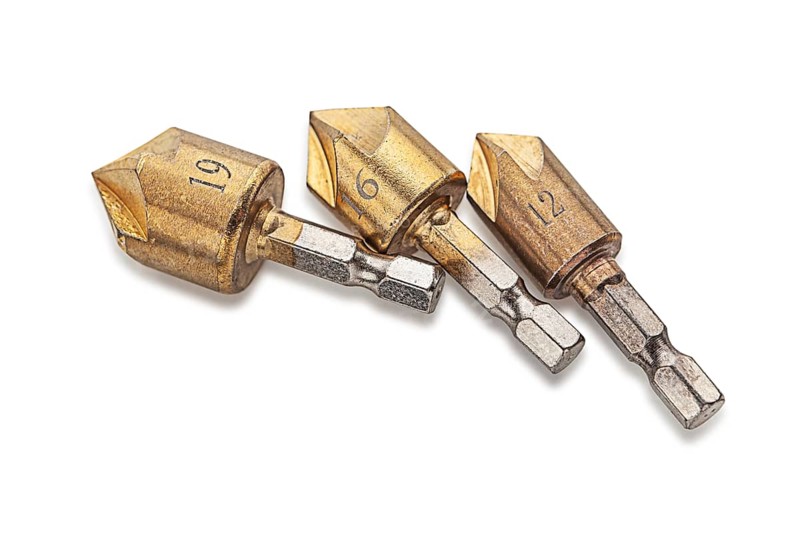 Sharp Fluted Cutting Tools. Three Chamfer Countersink Deburring Drill Bit Set Crosshole Cutting Metal Tool Kit. Conical Drill Bit Nozzle For Make Sink In Hole For Screw. Locksmith work
