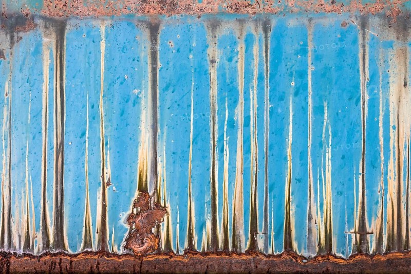 A rusty panel is transformed into a work of art