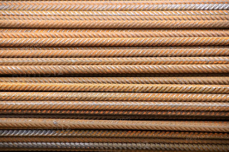 Structural steel on a construction site