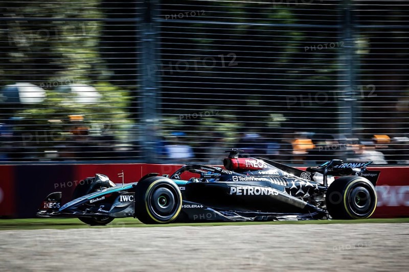 MELBOURNE, AUSTRALIA, MARCH 22: George Russell of Great Britain drives the Mercedes AMG Petronas F1 Team W15 during second practice in the 2024 Australian Grand Prix at Albert Park in Melbourne, Australia, Oceania