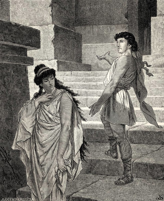ACT III., SCENE IV., Iphigenia, Pylades, scene from Iphigenia in Tauris, Johann Wolfgang von Goethe