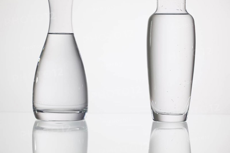 Glasses of water on the glass table
