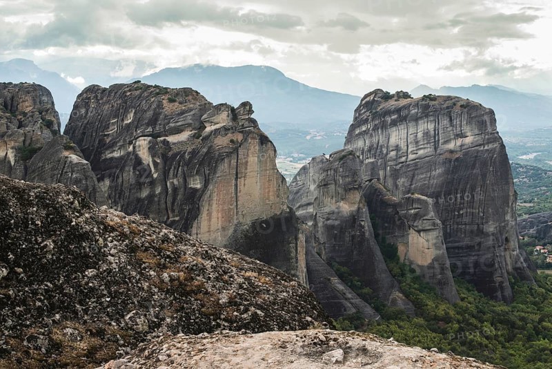 Meteora in Greece. Meteora is the monasteries on the top of the rock towers