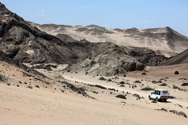 Tourist safari near Swakopmund, Namib Desert, Namibia, Africa Namib is the oldest desert on earth and is a UNESCO World Heritage Site, Africa
