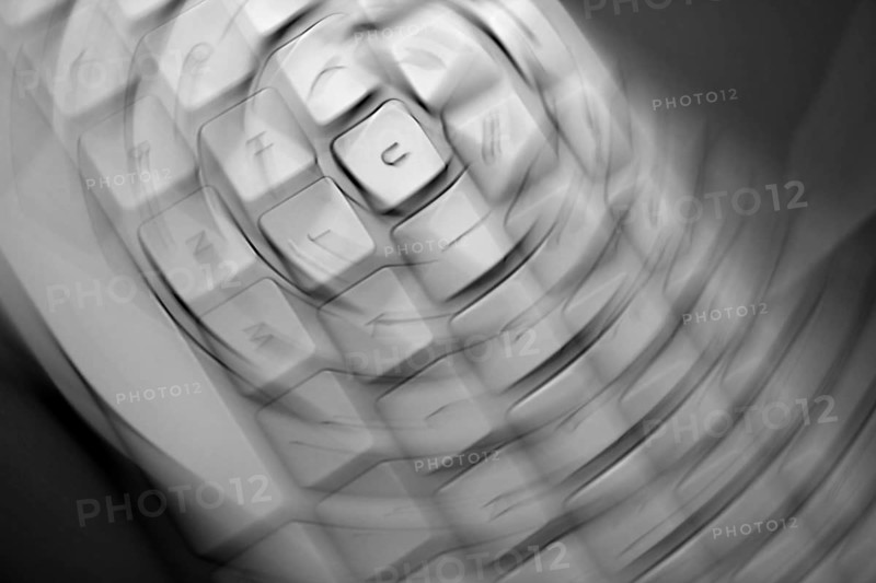 Crazy keyborad motion blurred keys as a disease metaphor