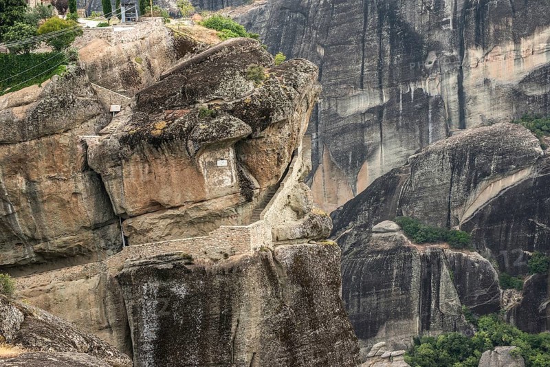 Meteora in Greece. Meteora is the monasteries on the top of the rock towers. Greece, Meteora