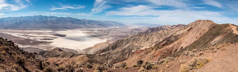 Great view from Dante's View over the Badwater Basin, Death Valley in the USA