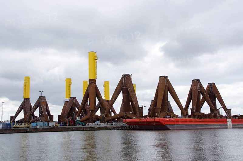 Tripods in the overseas harbour of Bremerhaven, Germany, Europe