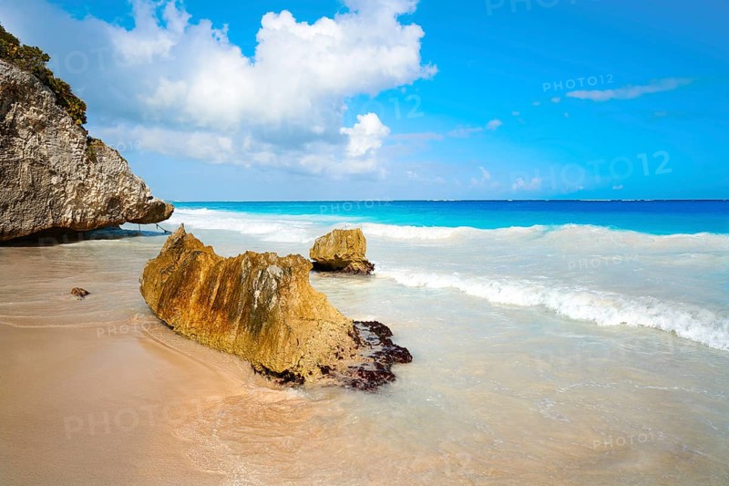 Tulum turquoise beach in Riviera Maya at Mayan