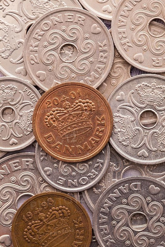 Different coins of Danish Krone