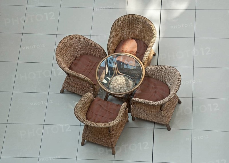 Table with four chairs in coffee place