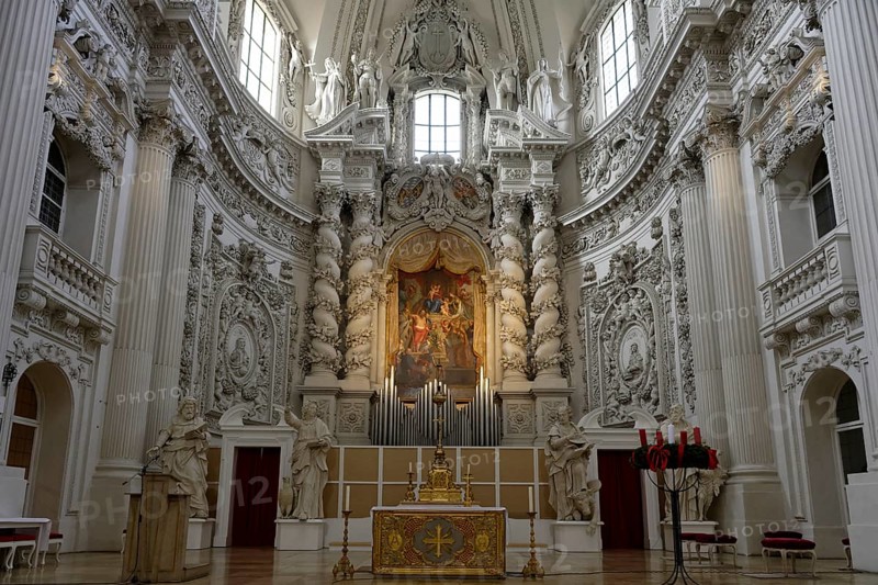 Interior view, Altar, Theatine Church, Odeonsplatz, Graggenau, Munich, Bavaria, Germany, Europe