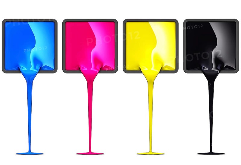 3D rendering of a cmyk color concept
