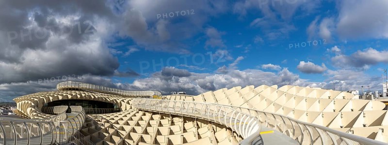 Seville, Spain - 10 January, 2021: sightseeing walk on top of the Metopol Parasol in Seville