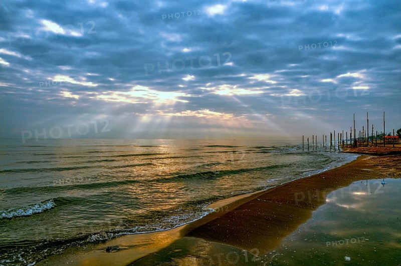 Quiet morning in Bandar-e Anzali port by Caspian Sea in northern Iran