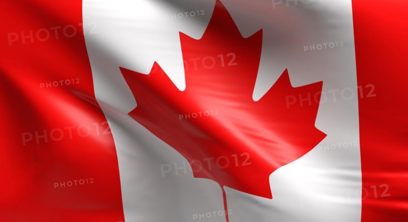 Flag of Canada using as background, 3d rendering