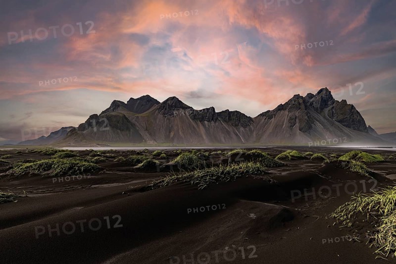 Vestrahorn, Iceland, grass, mountains, Europe