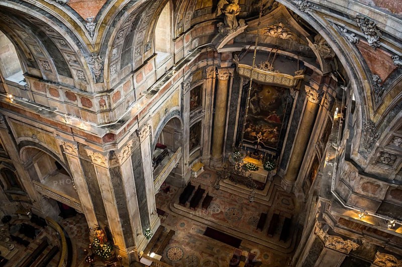 Inside view of Estrela Basilica in Lisbon, Portugal, Europe