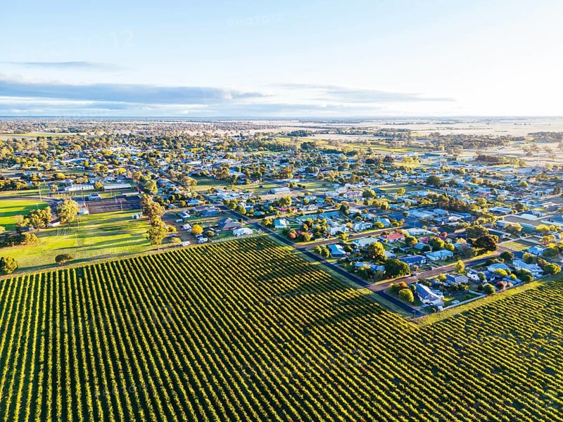 Autumn sunset around the rural country town of Penola in the Coonawarra wine region in South Australia, Australia, Oceania