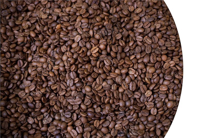 Pile of coffee beans. Coffee beans isolated on background. Love coffee concept