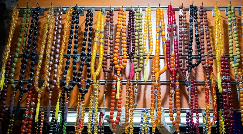Set of Rosary praying beads for practicing mindfulness meditation praying beads