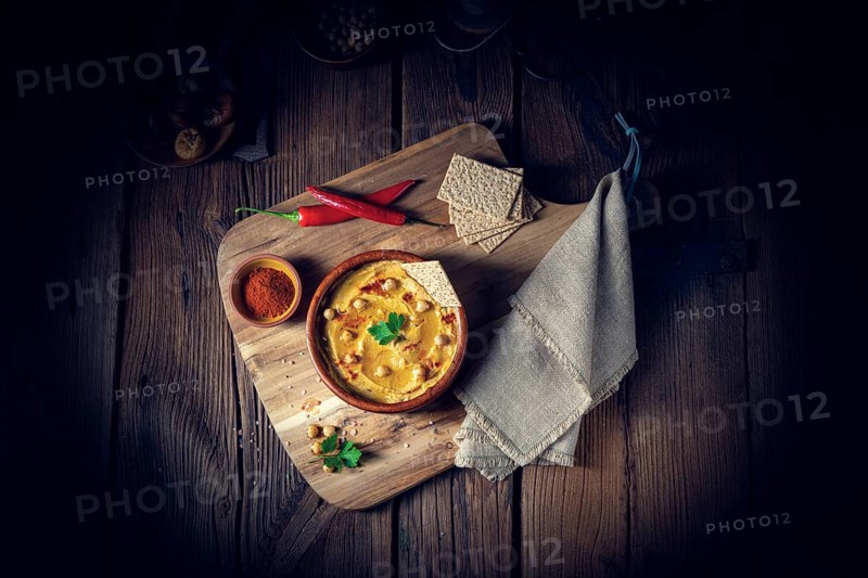 Delicious hummus paste with lemon and chilli