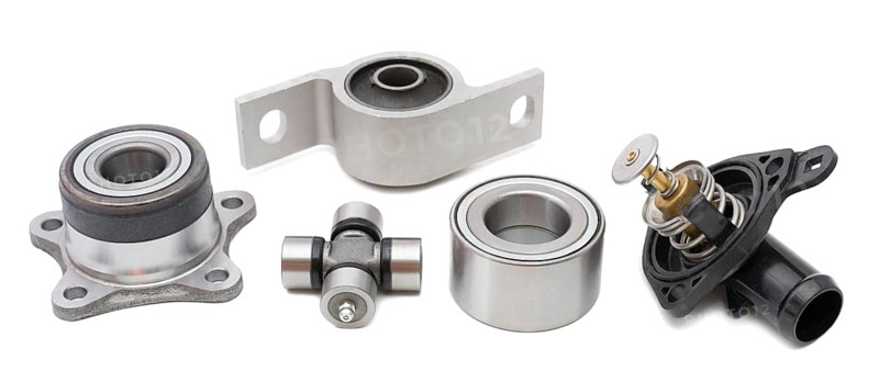 Some auto spare parts against white background