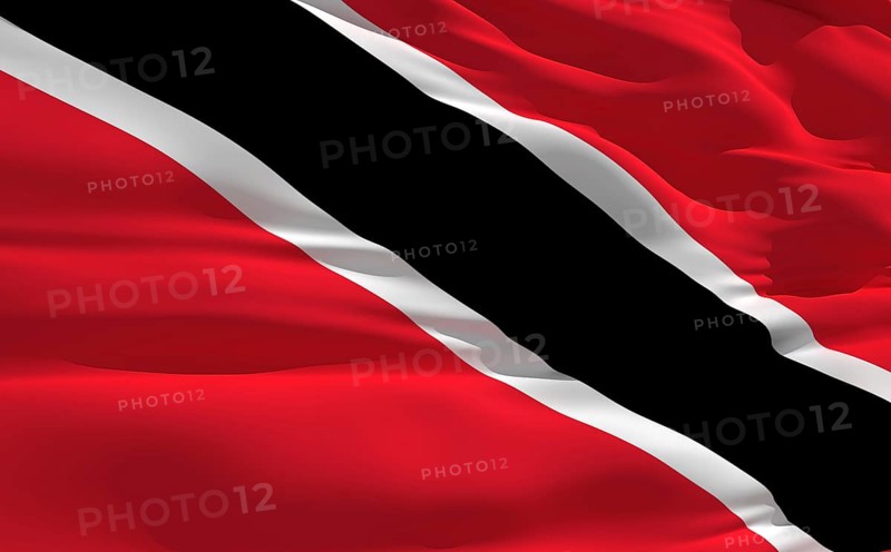 Fluttering flag of Trinidad and Tobago on the wind