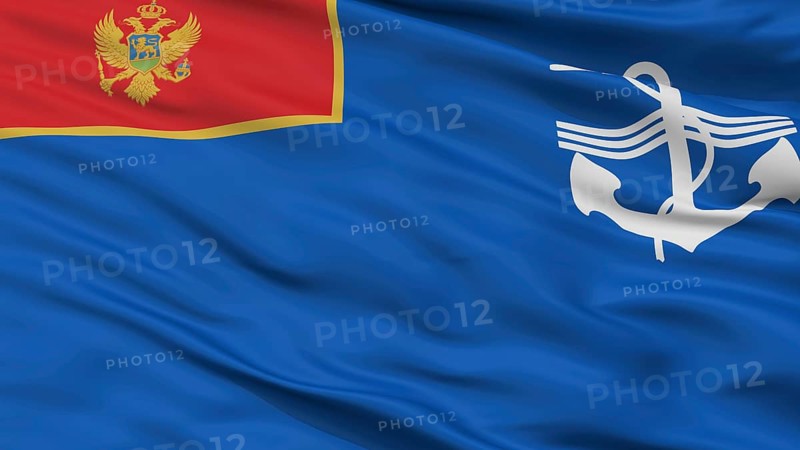 The Navy Of Montenegro Flag, Closeup View