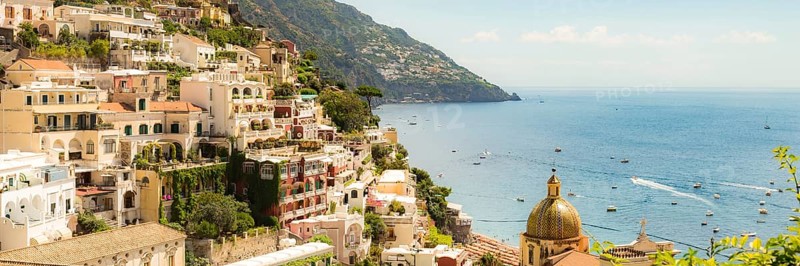 Amalfi Coast, Mediterranean Sea, Italy. Website Banner