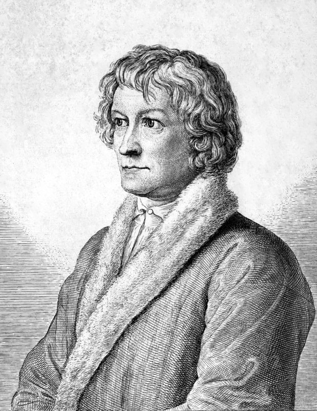 Bertel Thorvaldsen (1770-1844) on engraving from 1859. Danish-Icelandic sculptor. Engraved by unknown artist and published in Meyers Konversations-Lexikon, Germany, 1859, Europe