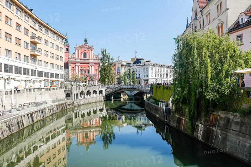 Photo of Beautiful street in Ljubljana old town Slovenia