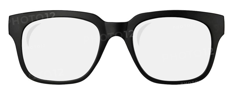 Isolated Retro Black Thick Framed Glasses On A White Background
