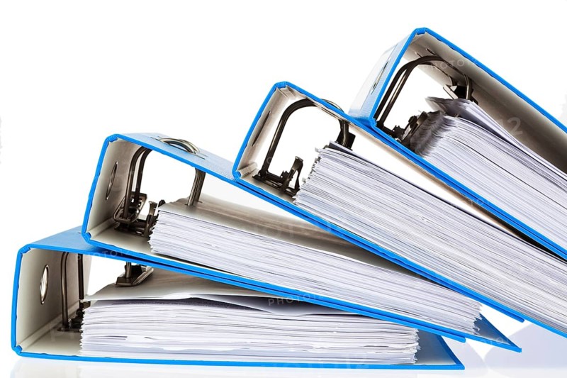 File folders with documents and papers. Storage of contracts. Austria