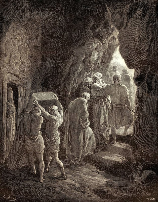 Burial of Sarah at Machpelah, woodcut by Gustave Doré